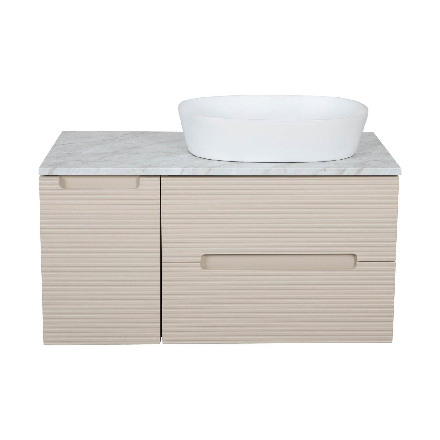 Tailored Bathrooms Monza Plus 900mm Fluted Wall Hung Vanity Unit & Countertop