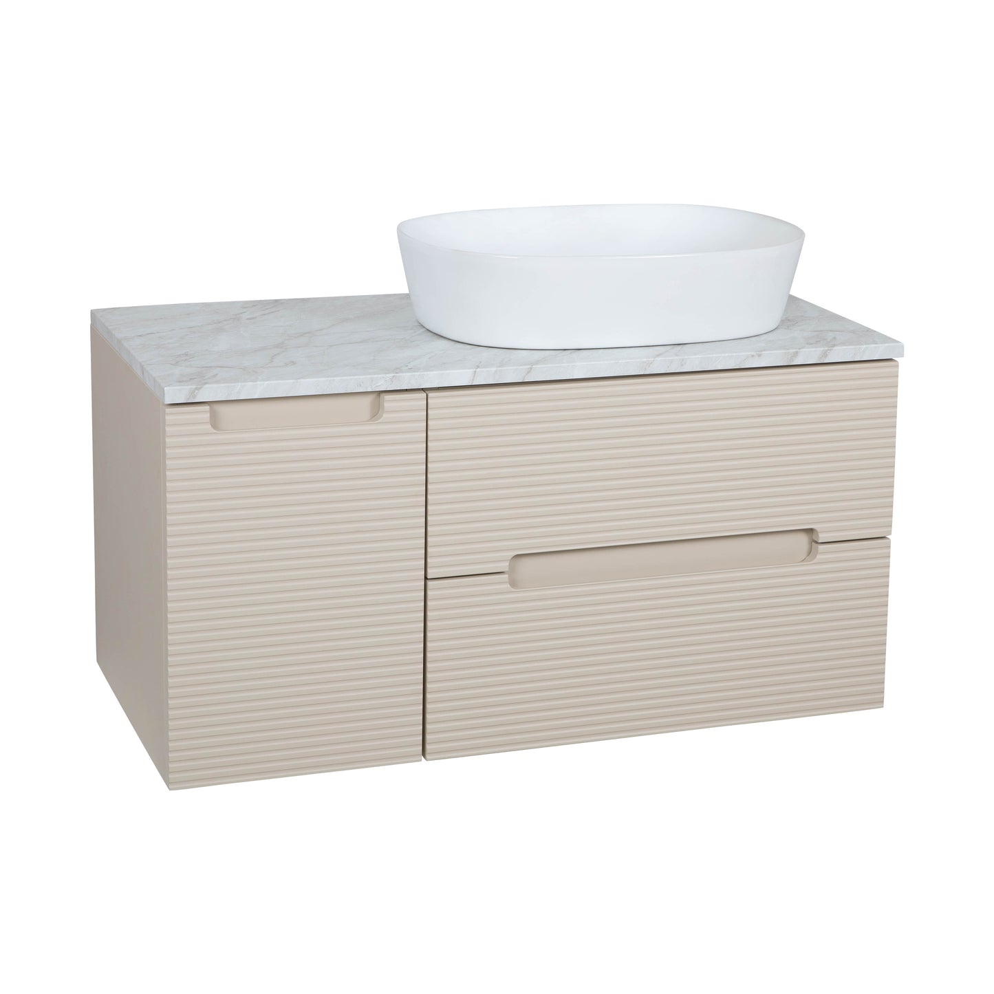 Tailored Bathrooms Monza Plus 900mm Fluted Wall Hung Vanity Unit & Countertop