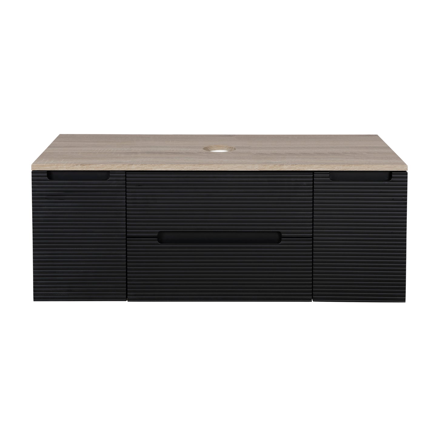 Tailored Bathrooms Monza Plus 1200mm Fluted Wall Hung Vanity with 2 Side Cabinets & Countertop