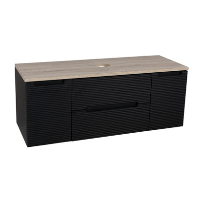 Tailored Bathrooms Monza Plus 1200mm Fluted Wall Hung Vanity with 2 Side Cabinets & Countertop