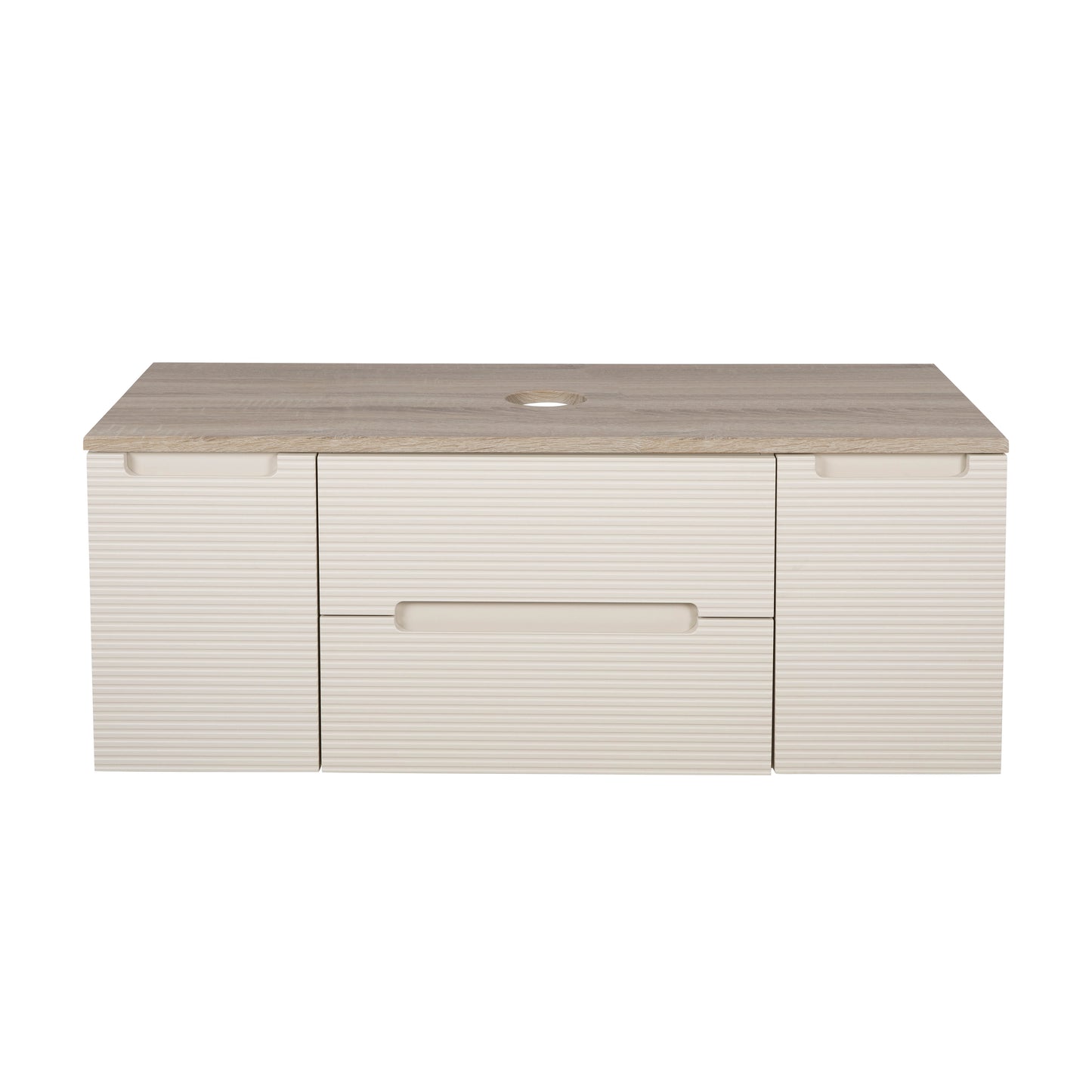 Tailored Bathrooms Monza Plus 1200mm Fluted Wall Hung Vanity with 2 Side Cabinets & Countertop