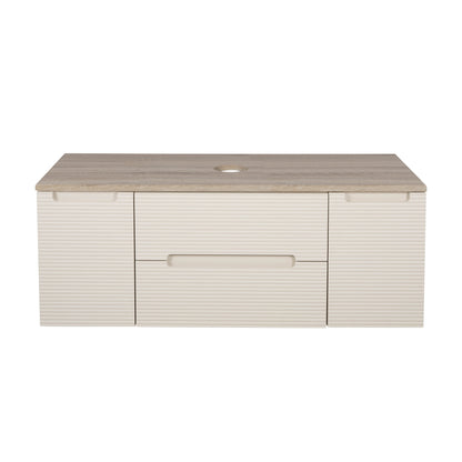 Tailored Bathrooms Monza Plus 1200mm Fluted Wall Hung Vanity with 2 Side Cabinets & Countertop