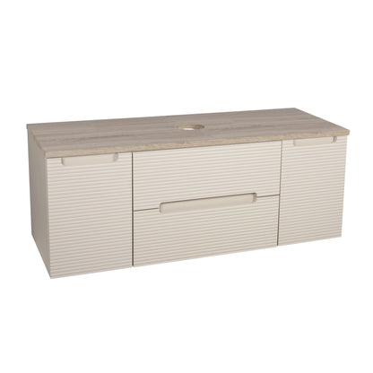 Tailored Bathrooms Monza Plus 1200mm Fluted Wall Hung Vanity with 2 Side Cabinets & Countertop