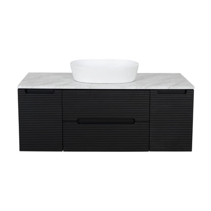 Tailored Bathrooms Monza Plus 1200mm Fluted Wall Hung Vanity with 2 Side Cabinets & Countertop