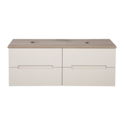 Tailored Bathrooms Monza Plus 1200mm Fluted Wall Hung Double Vanity Unit & Countertop