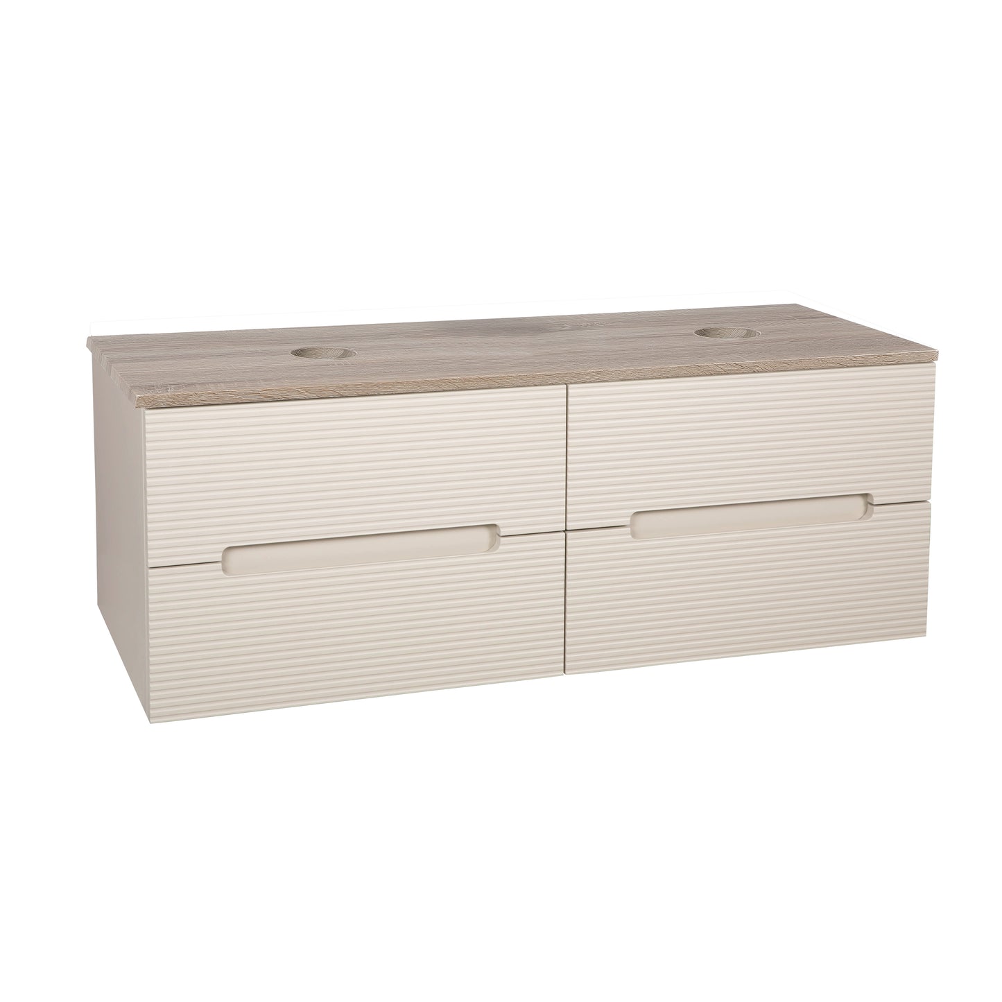 Tailored Bathrooms Monza Plus 1200mm Fluted Wall Hung Double Vanity Unit & Countertop