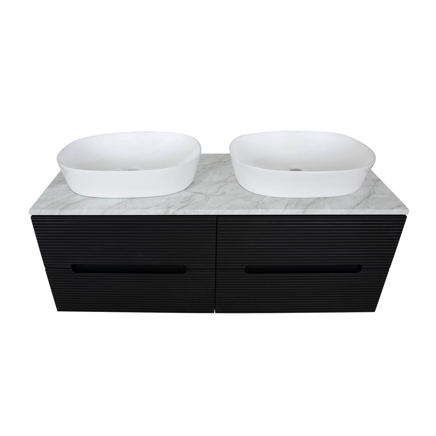 Tailored Bathrooms Monza Plus 1200mm Fluted Wall Hung Double Vanity Unit & Countertop