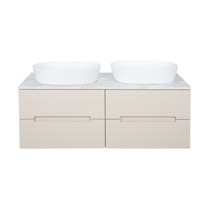 Tailored Bathrooms Monza Plus 1200mm Fluted Wall Hung Double Vanity Unit & Countertop