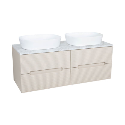 Tailored Bathrooms Monza Plus 1200mm Fluted Wall Hung Double Vanity Unit & Countertop