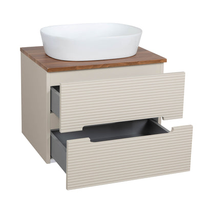 Tailored Bathrooms Monza Plus 600mm Fluted Wall Hung Vanity & Counter Top | A Modern Statement Piece for Your Bathroom