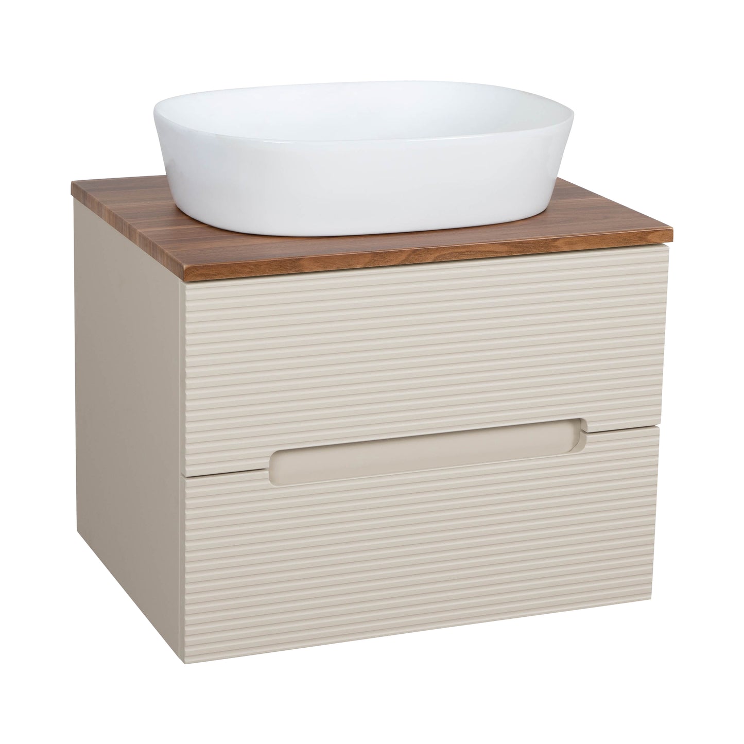 Tailored Bathrooms Monza Plus 600mm Fluted Wall Hung Vanity & Counter Top | A Modern Statement Piece for Your Bathroom