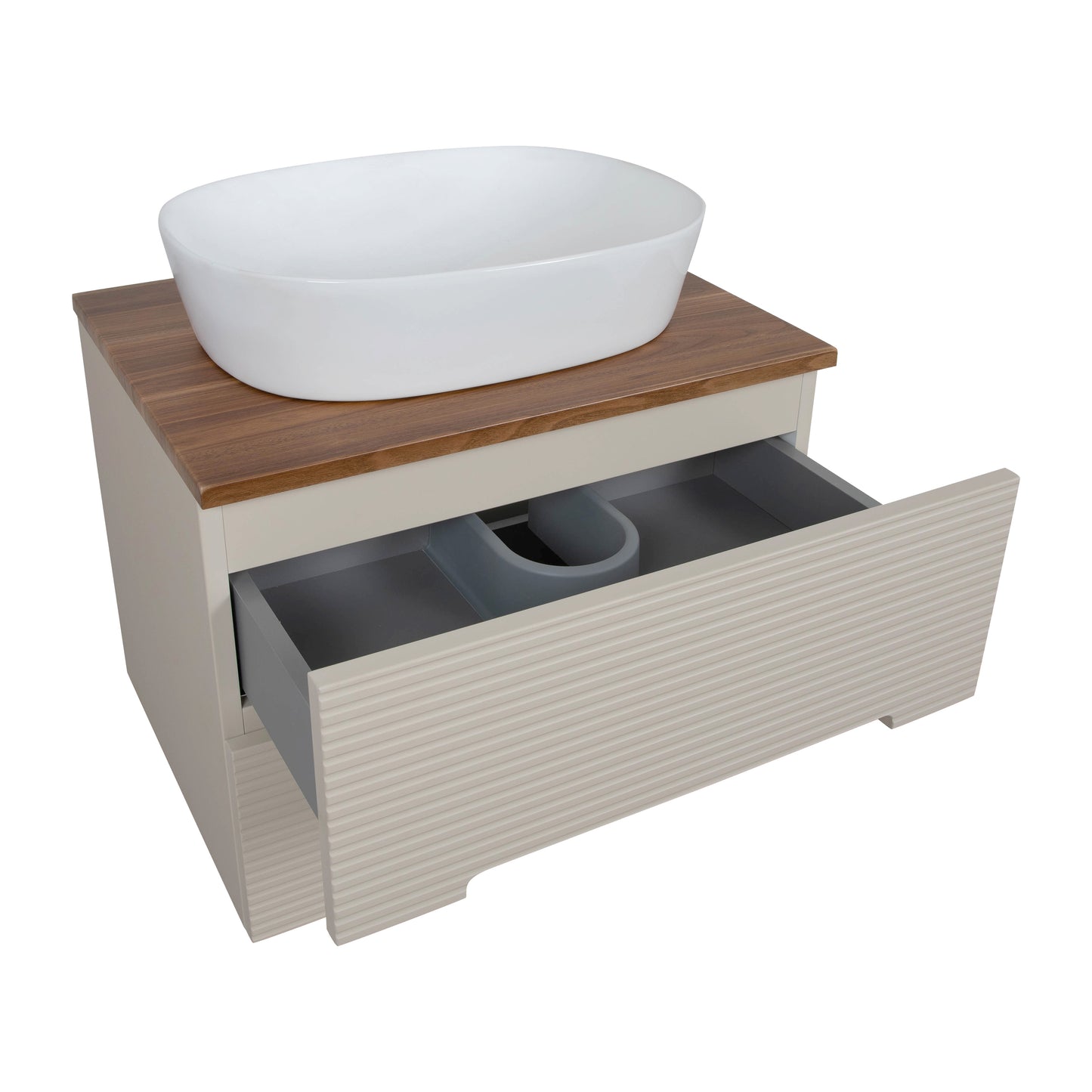 Tailored Bathrooms Monza Plus 600mm Fluted Wall Hung Vanity & Counter Top | A Modern Statement Piece for Your Bathroom
