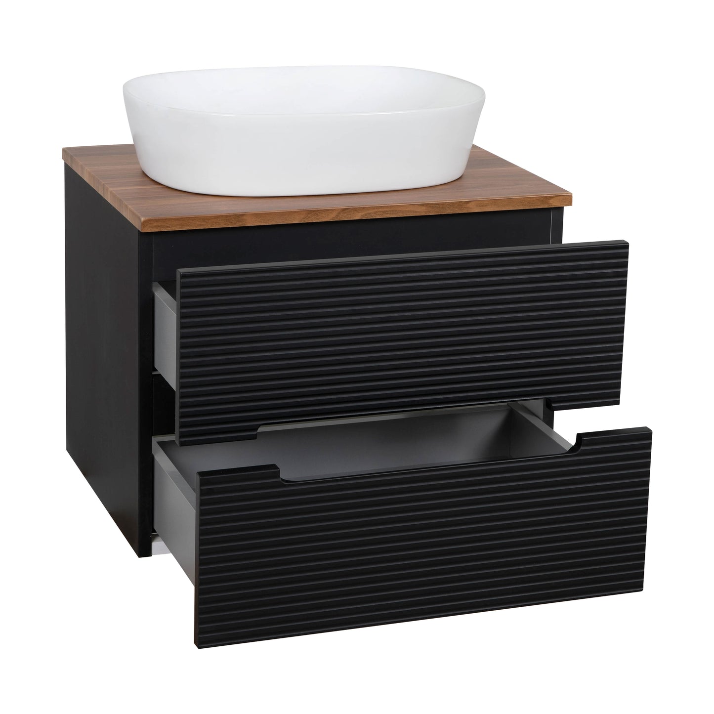 Tailored Bathrooms Monza Plus 600mm Fluted Wall Hung Vanity & Counter Top | A Modern Statement Piece for Your Bathroom