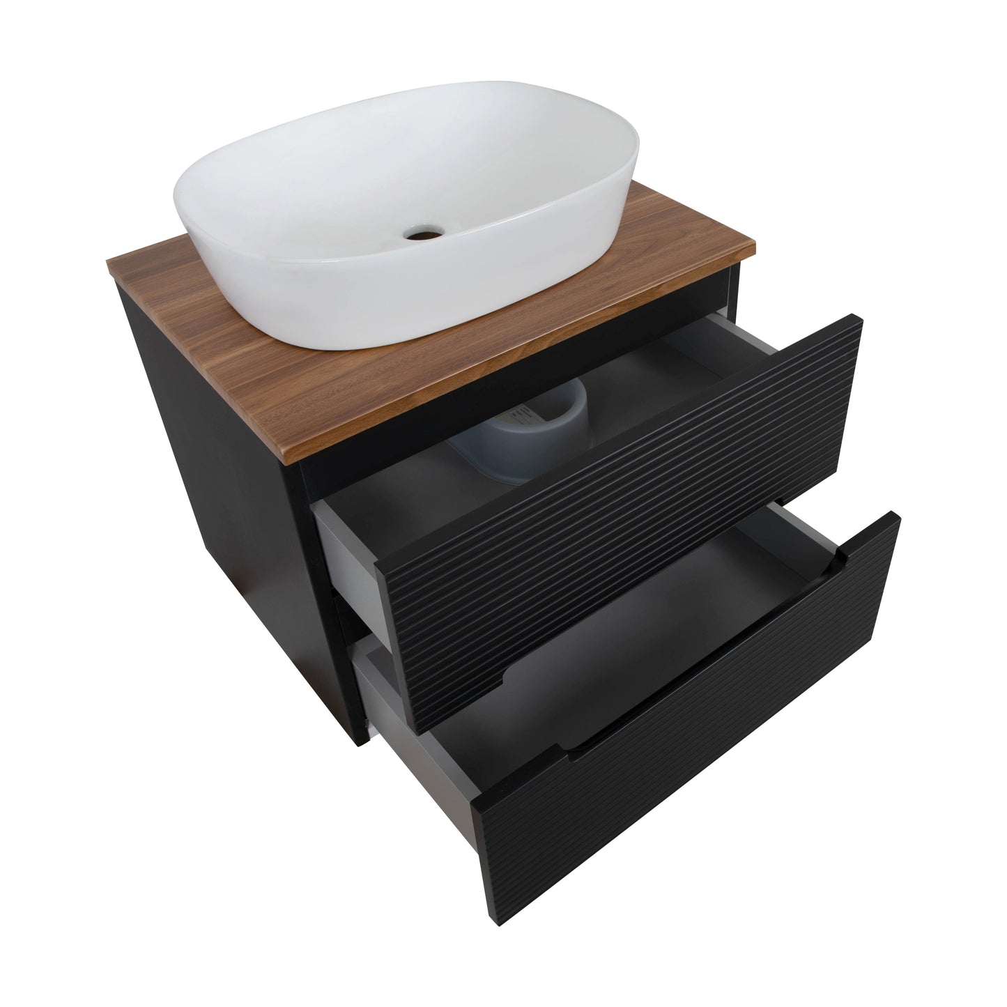 Tailored Bathrooms Monza Plus 600mm Fluted Wall Hung Vanity & Counter Top | A Modern Statement Piece for Your Bathroom