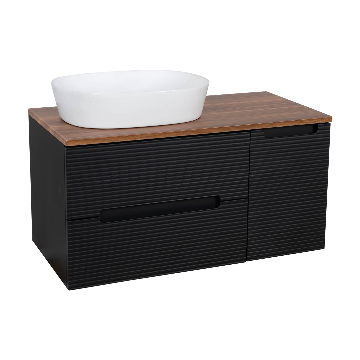 Tailored Bathrooms Monza Plus 900mm Fluted Wall Hung Vanity Unit & Countertop