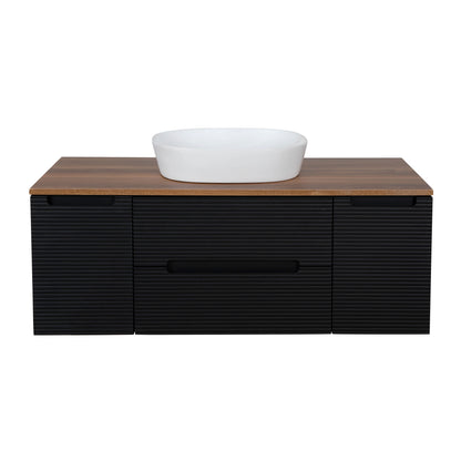 Tailored Bathrooms Monza Plus 1200mm Fluted Wall Hung Vanity with 2 Side Cabinets & Countertop