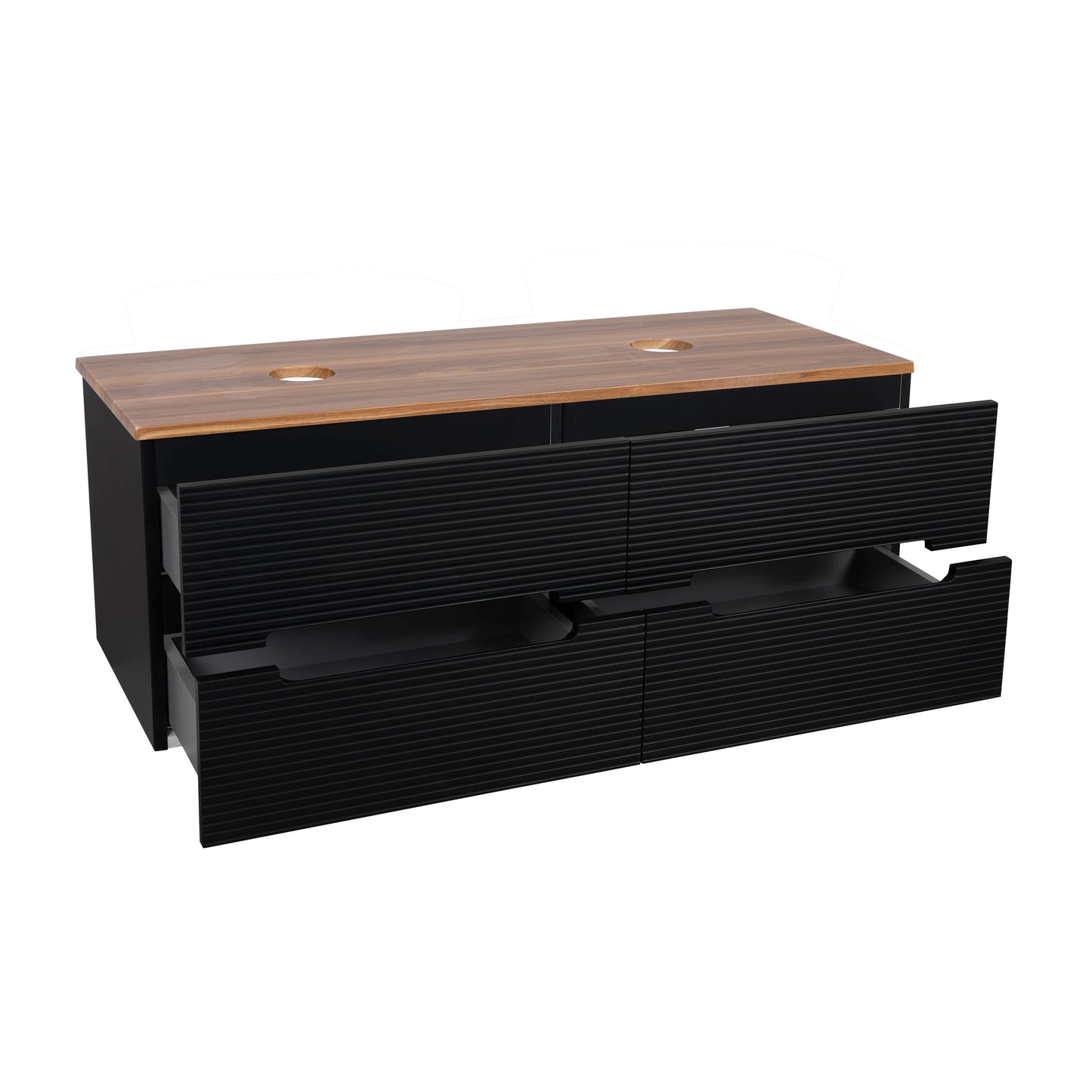 Tailored Bathrooms Monza Plus 1200mm Fluted Wall Hung Double Vanity Unit & Countertop