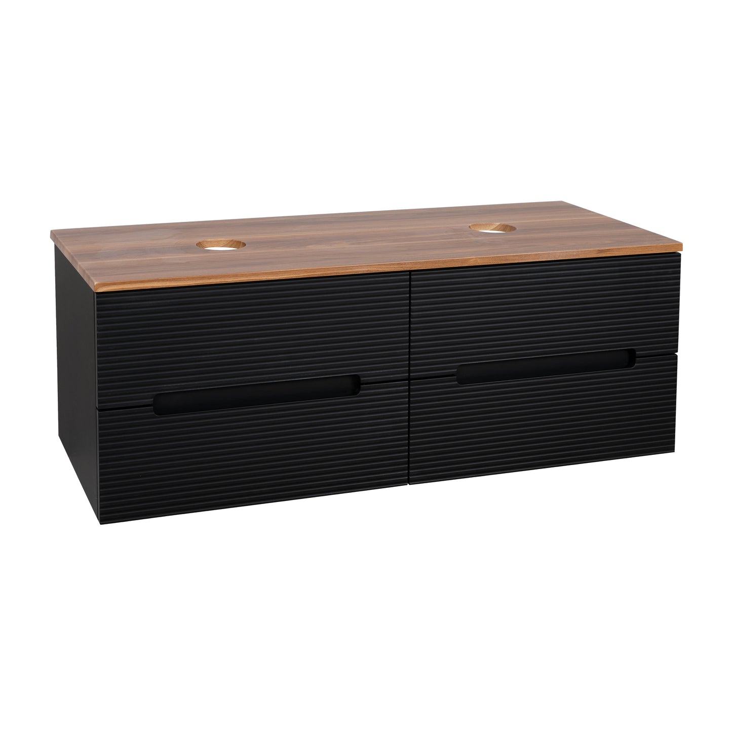 Tailored Bathrooms Monza Plus 1200mm Fluted Wall Hung Double Vanity Unit & Countertop