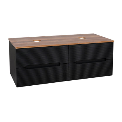 Tailored Bathrooms Monza Plus 1200mm Fluted Wall Hung Double Vanity Unit & Countertop