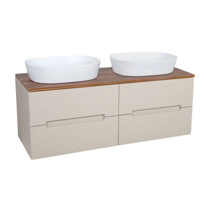 Tailored Bathrooms Monza Plus 1200mm Fluted Wall Hung Double Vanity Unit & Countertop