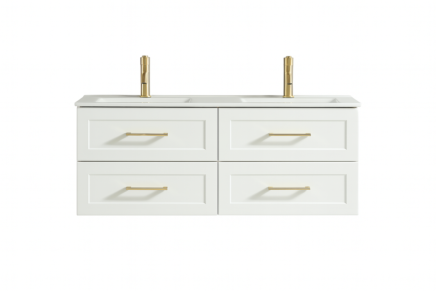Tailored Bathrooms Bakewell 1200mm Wall Hung Twin Vanity Unit with Ceramic Double Basin