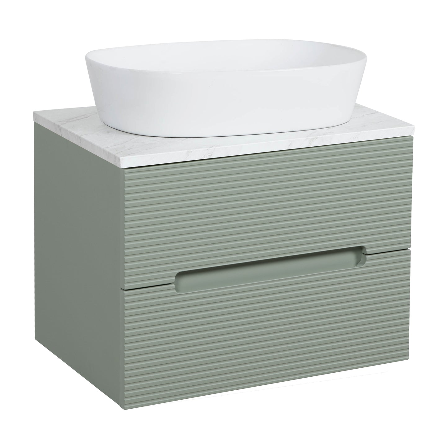 Tailored Bathrooms Monza Plus 600mm Fluted Wall Hung Vanity & Counter Top | A Modern Statement Piece for Your Bathroom