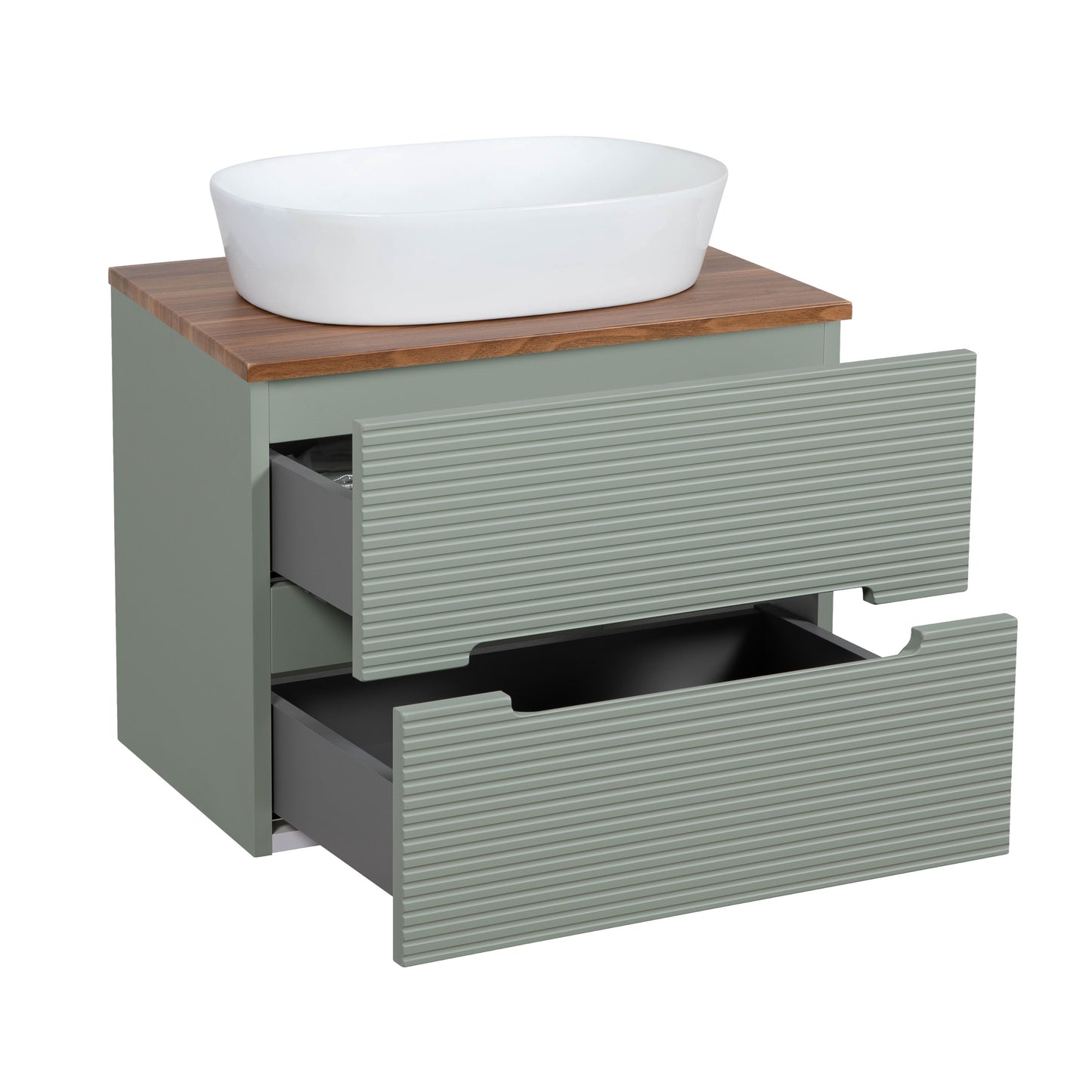 Tailored Bathrooms Monza Plus 600mm Fluted Wall Hung Vanity & Counter Top | A Modern Statement Piece for Your Bathroom