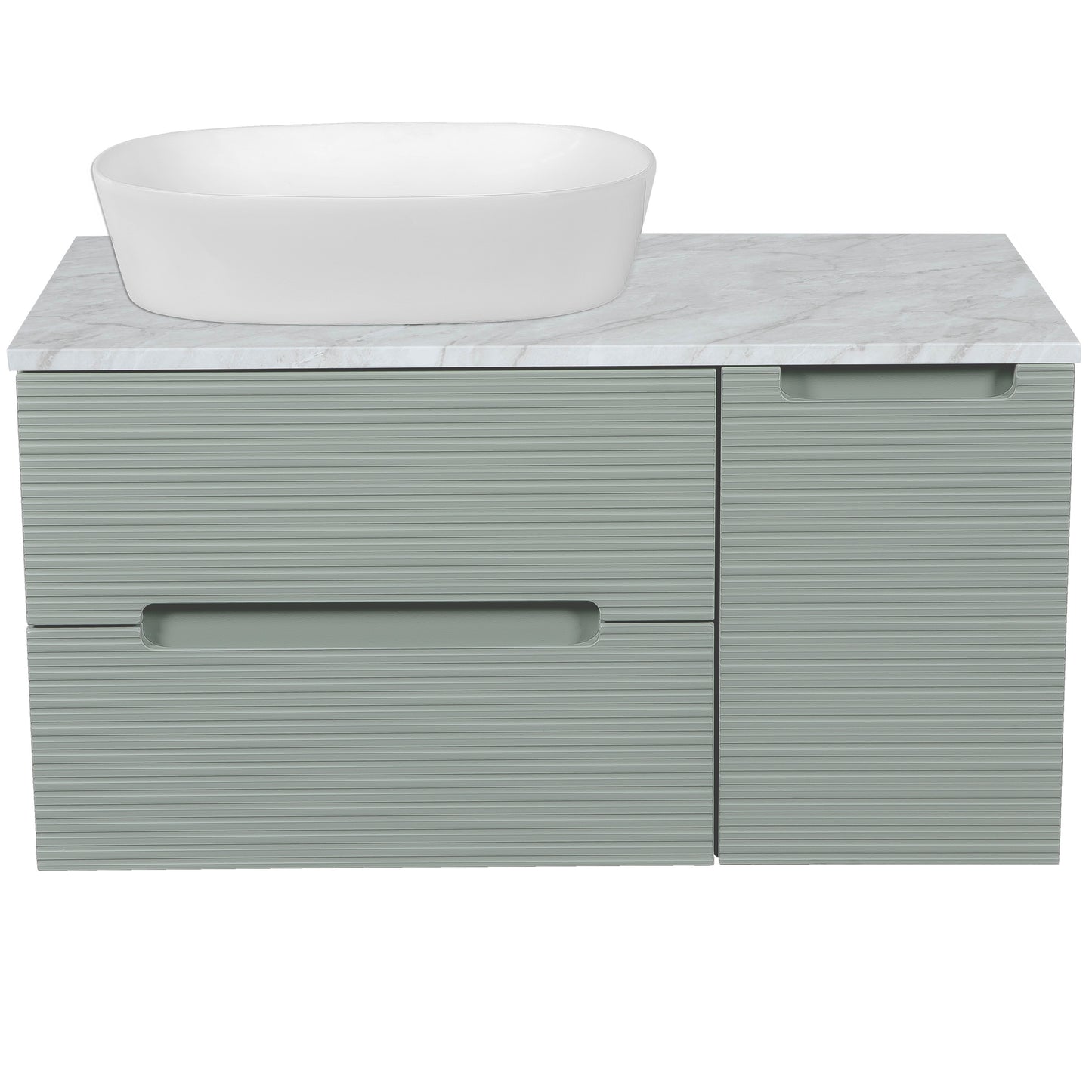 Tailored Bathrooms Monza Plus 900mm Fluted Wall Hung Vanity Unit & Countertop