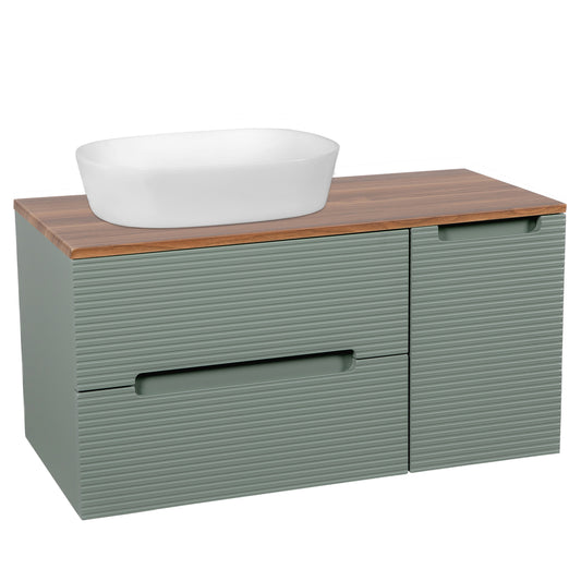 Tailored Bathrooms Monza Plus 900mm Fluted Wall Hung Vanity Unit & Countertop