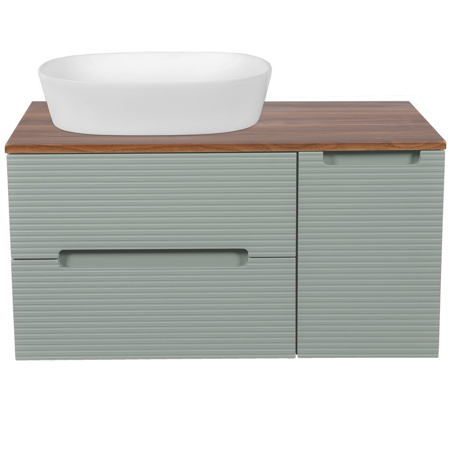 Tailored Bathrooms Monza Plus 900mm Fluted Wall Hung Vanity Unit & Countertop