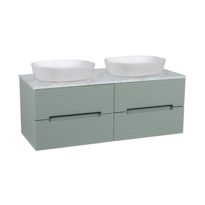 Tailored Bathrooms Monza Plus 1200mm Fluted Wall Hung Double Vanity Unit & Countertop