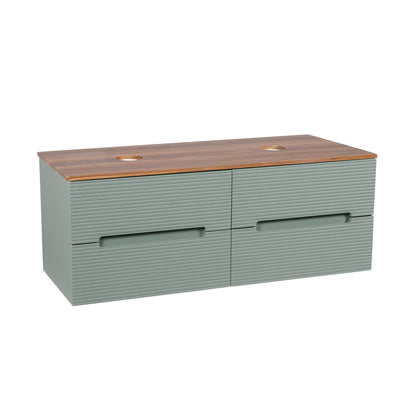 Tailored Bathrooms Monza Plus 1200mm Fluted Wall Hung Double Vanity Unit & Countertop
