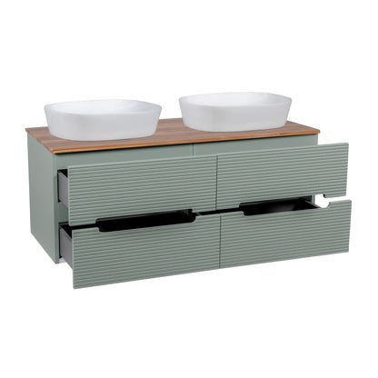 Tailored Bathrooms Monza Plus 1200mm Fluted Wall Hung Double Vanity Unit & Countertop