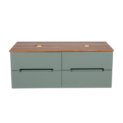 Tailored Bathrooms Monza Plus 1200mm Fluted Wall Hung Double Vanity Unit & Countertop