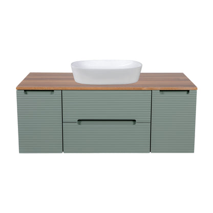 Tailored Bathrooms Monza Plus 1200mm Fluted Wall Hung Vanity with 2 Side Cabinets & Countertop