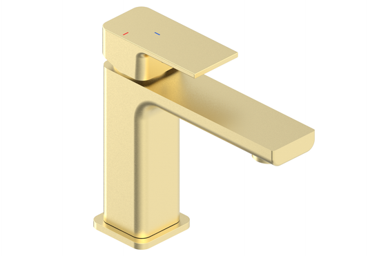 Tailored Bathrooms Quadrado Square ECO Control / Cold Water Start Basin Mixer – Brushed Brass, Chrome, or Black