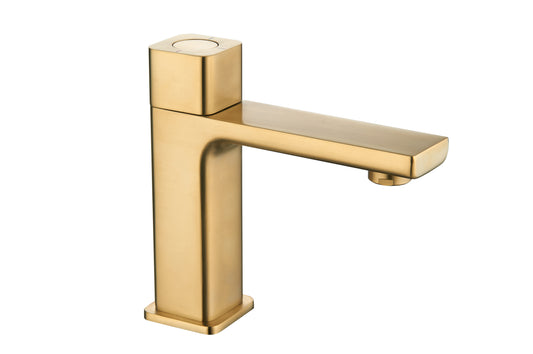 Tailored Bathrooms Quadrado Square Push Button Basin Mixer – Brushed Brass, Chrome, or Black
