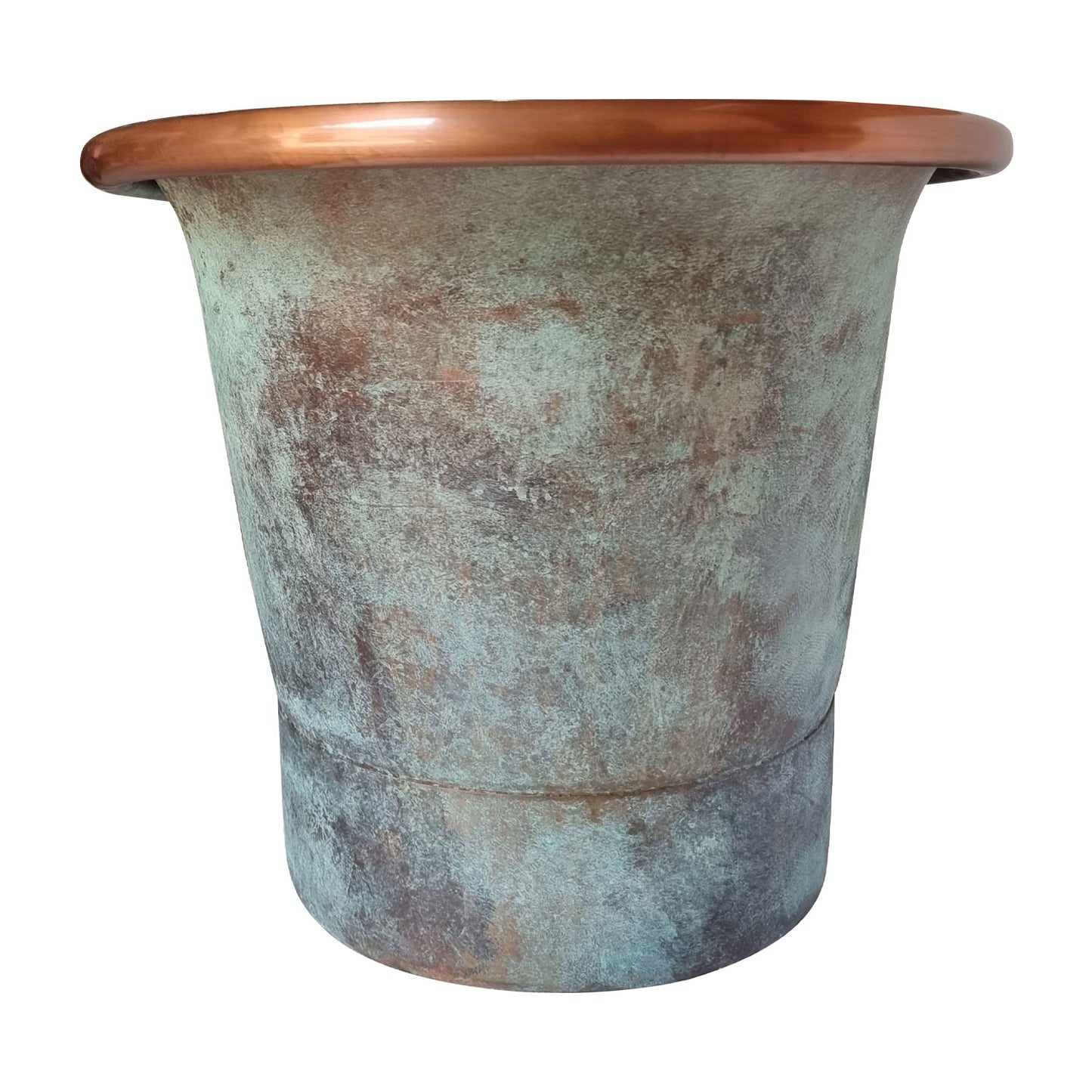Coppersmith Creations Copper Bathtub - Copper Interior & Blue Green Patina Exterior Finish