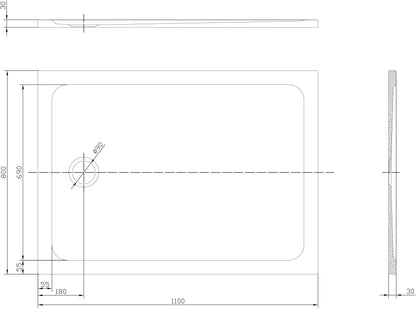 Tailored Bathrooms Low Profile Shower Tray – Rectangle | Sleek, Durable & Eco-Friendly Design