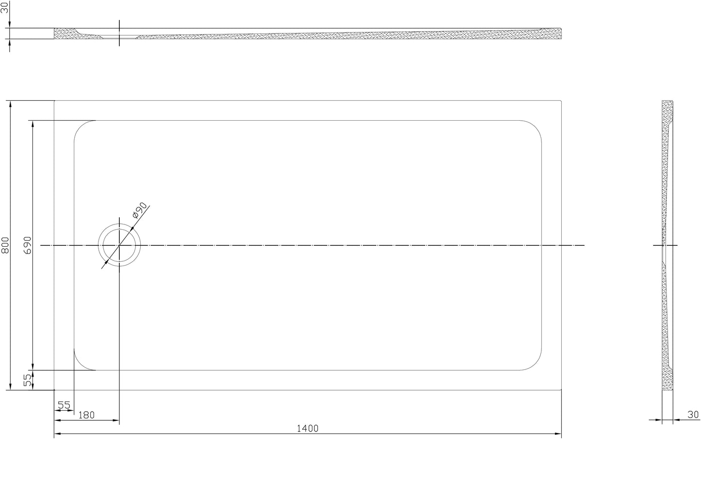Tailored Bathrooms Low Profile Shower Tray – Rectangle | Sleek, Durable & Eco-Friendly Design