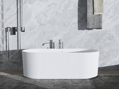 Roll Top Bath Company Ginger Freestanding Bath – Rippled Acrylic Art Deco Inspired Bathtub