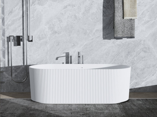 Roll Top Bath Company Ginger Freestanding Bath – Rippled Acrylic Art Deco Inspired Bathtub