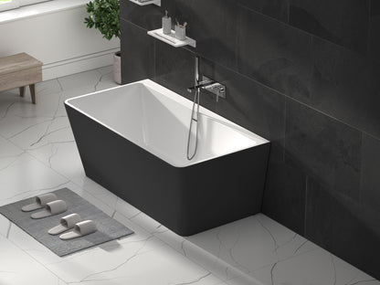 Roll Top Bath Company Julie Freestanding Bath – Compact Back-to-Wall Acrylic Bathtub