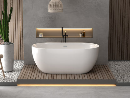 Roll Top Bath Company Hattie Freestanding Bath – Compact Deep Acrylic Bathtub