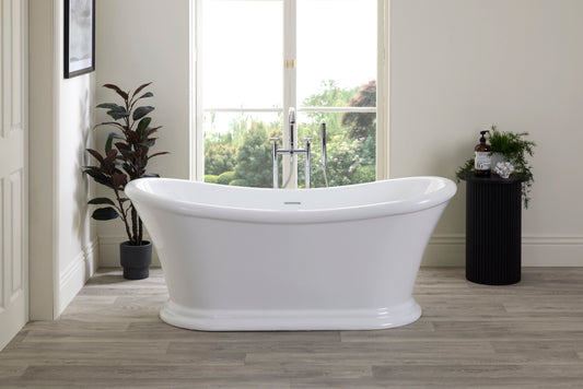 Roll Top Bath Company Mae Freestanding Bath – Traditional Acrylic Spa-Inspired Bathtub