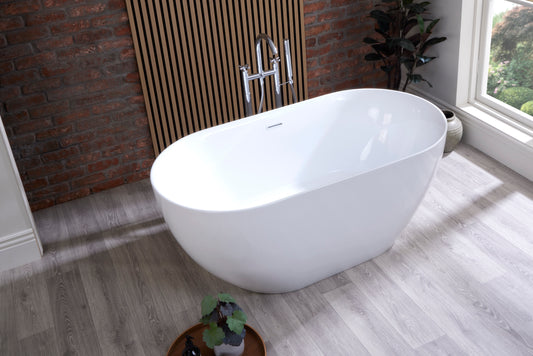 Roll Top Bath Company Hattie Freestanding Bath – Compact Deep Acrylic Bathtub