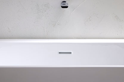 Roll Top Bath Company Julie Freestanding Bath – Compact Back-to-Wall Acrylic Bathtub