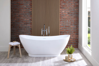 Roll Top Bath Company Doris Freestanding Bath – Double Ended Crescent Wing Acrylic Bathtub