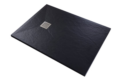 Precision Trays Black Shower Tray – Ultra-Slim Stone Effect