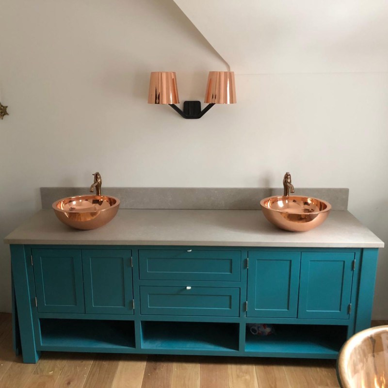 Coppersmith Creations Copper Sink Round Shining Double Wall 16″ x 6″